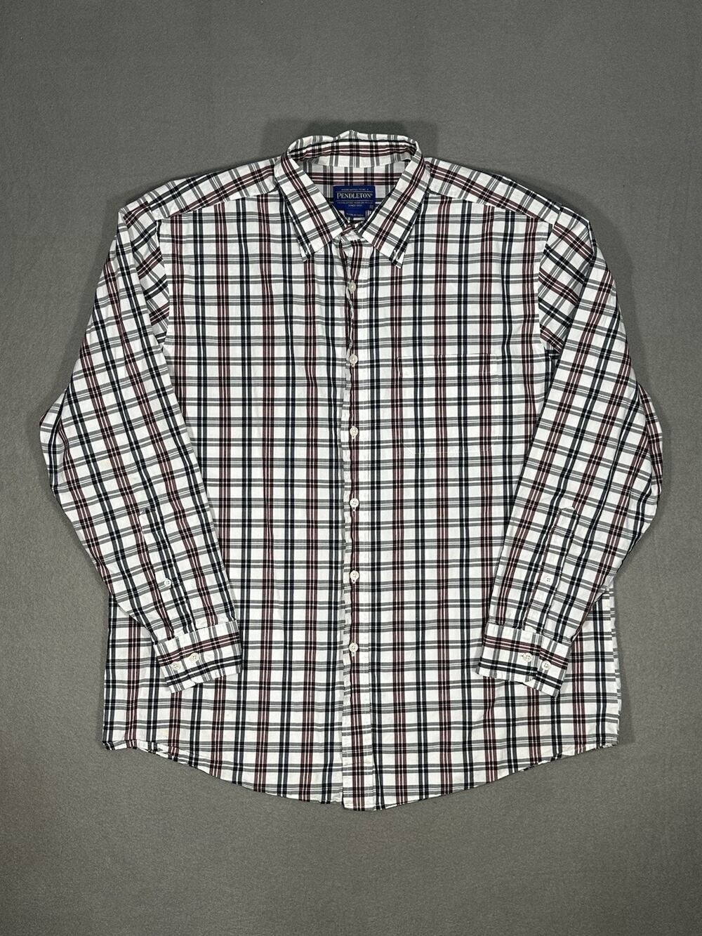 Pendleton Men’s XL Plaid Long Sleeve Button Up Shirt Cotton Blend Casual